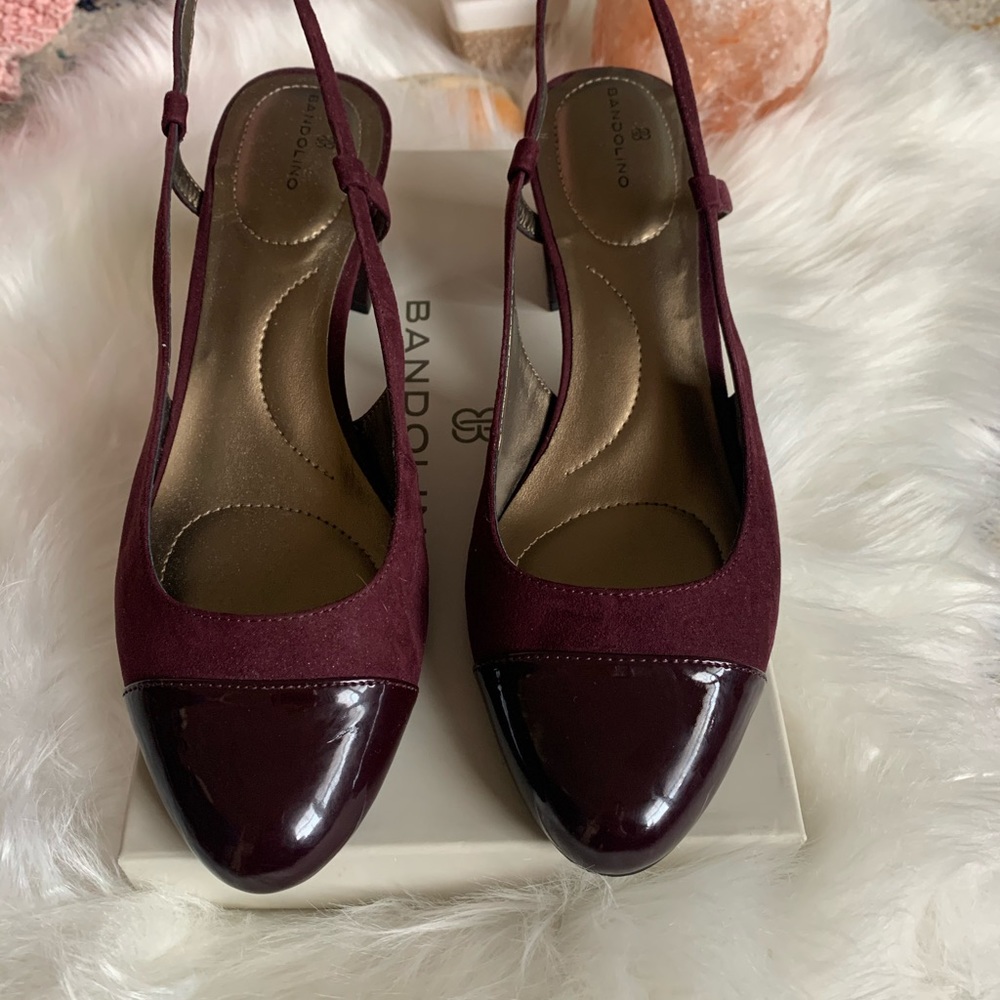 Bandolino Purple slingback block heel size 9-M